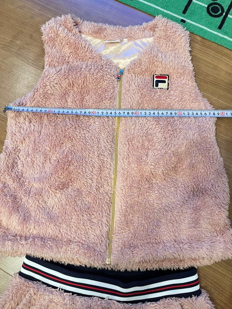 レア！フィラ FILA ボアベスト スコート セットアップ ピンク モコモコ L