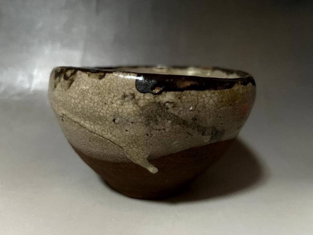 酒杯■古唐津 鯨皮 江戸期 古唐津名品 桐箱 書付有 酒器 酒杯 茶碗時代骨董■