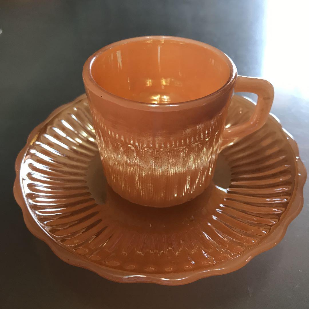 fire king  デミタスカップ&ソーサー６客セット