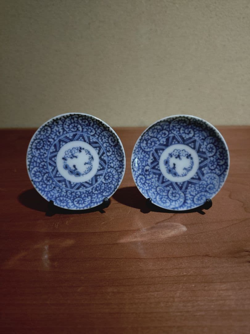 古伊万里 染付 蛸唐草紋 豆皿 手塩皿