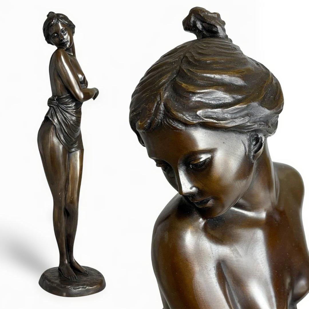 竹中正晴 ブロンズ像 女性像 裸婦 はじらい 高岡銅器 彫刻 高さ62cm 美術