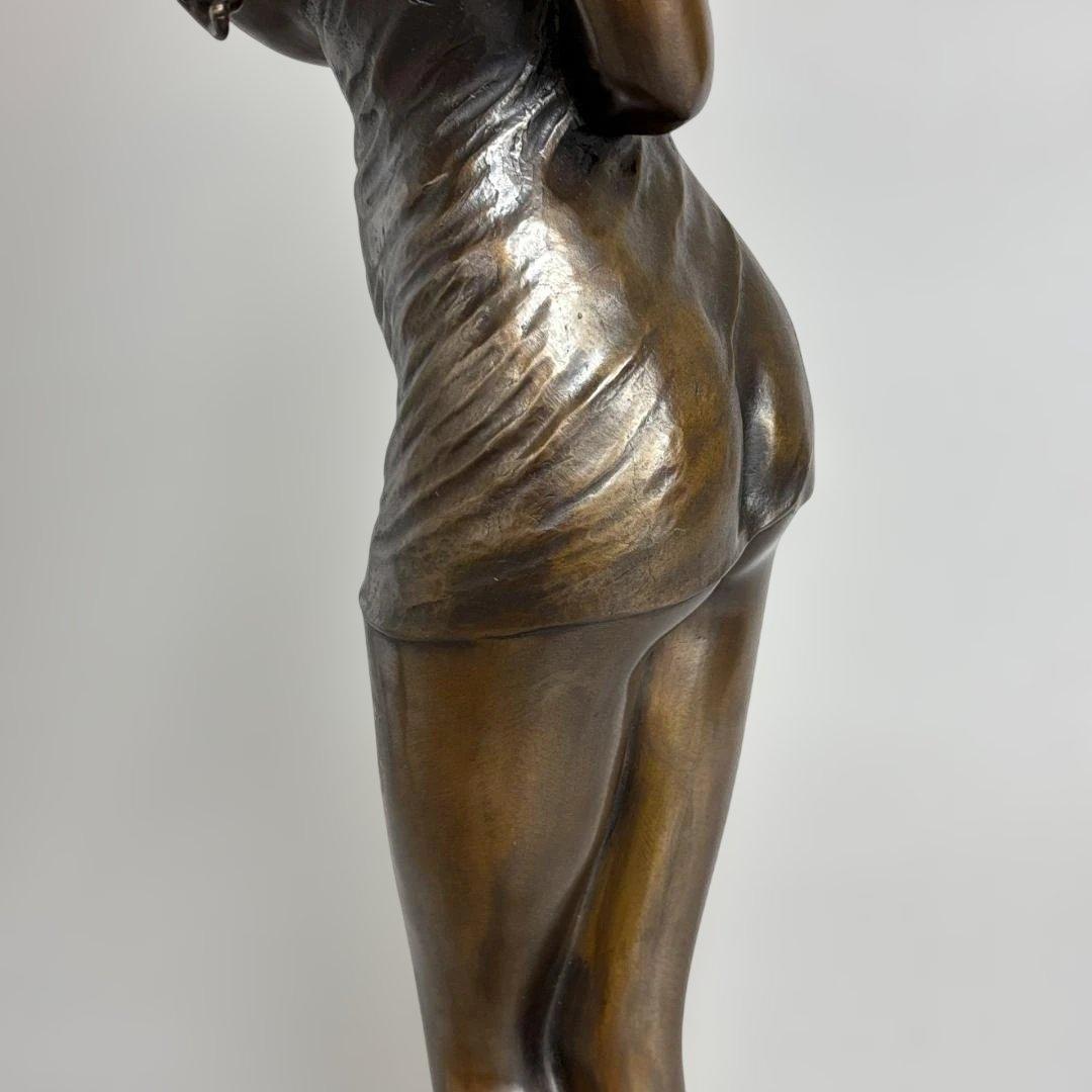 竹中正晴 ブロンズ像 女性像 裸婦 はじらい 高岡銅器 彫刻 高さ62cm 美術