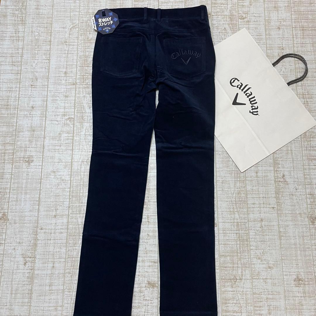 新品 キャロウェイ ストレートパンツ コーデュロイ ネイビー Lサイズ
