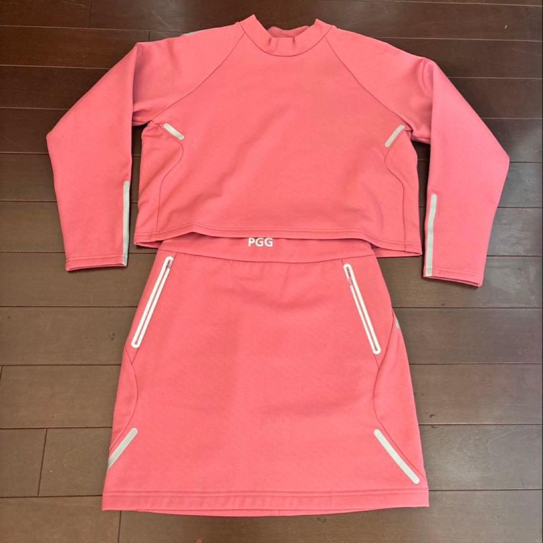 パーリーゲイツ　PGGストレッチダンボール裏起毛セットアップピンクサイズ1
