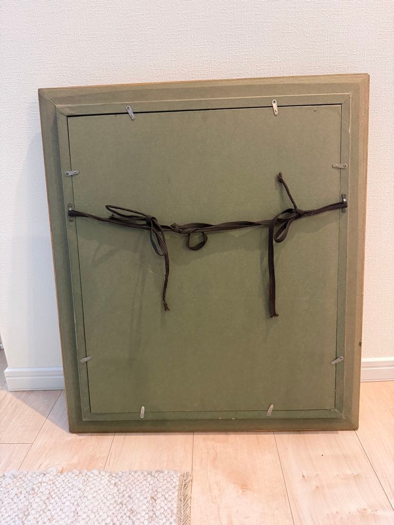 油彩画 渓谷風景 原画 中古 額装済み