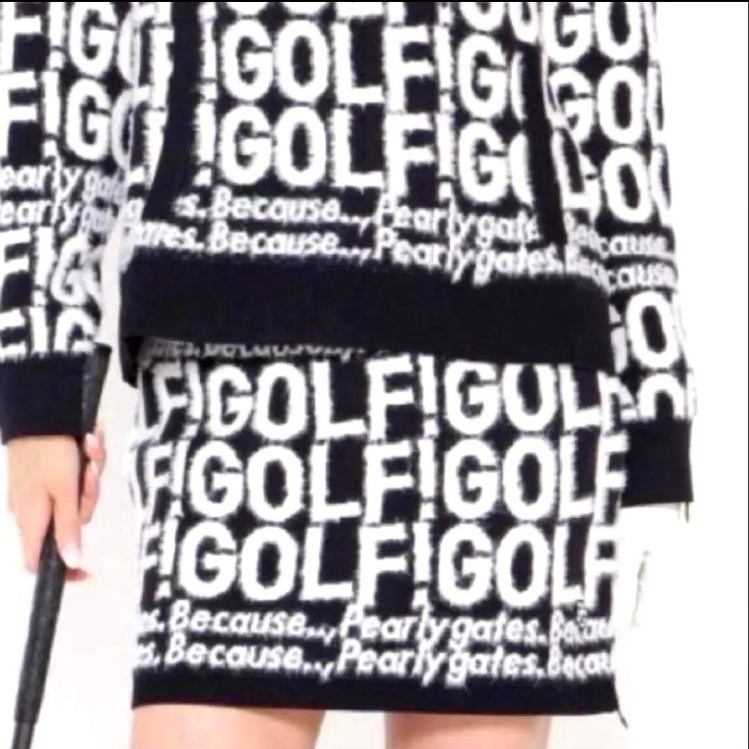 新品♪47.300円PEARLY GATES ロゴスカート ネイビージャガード２