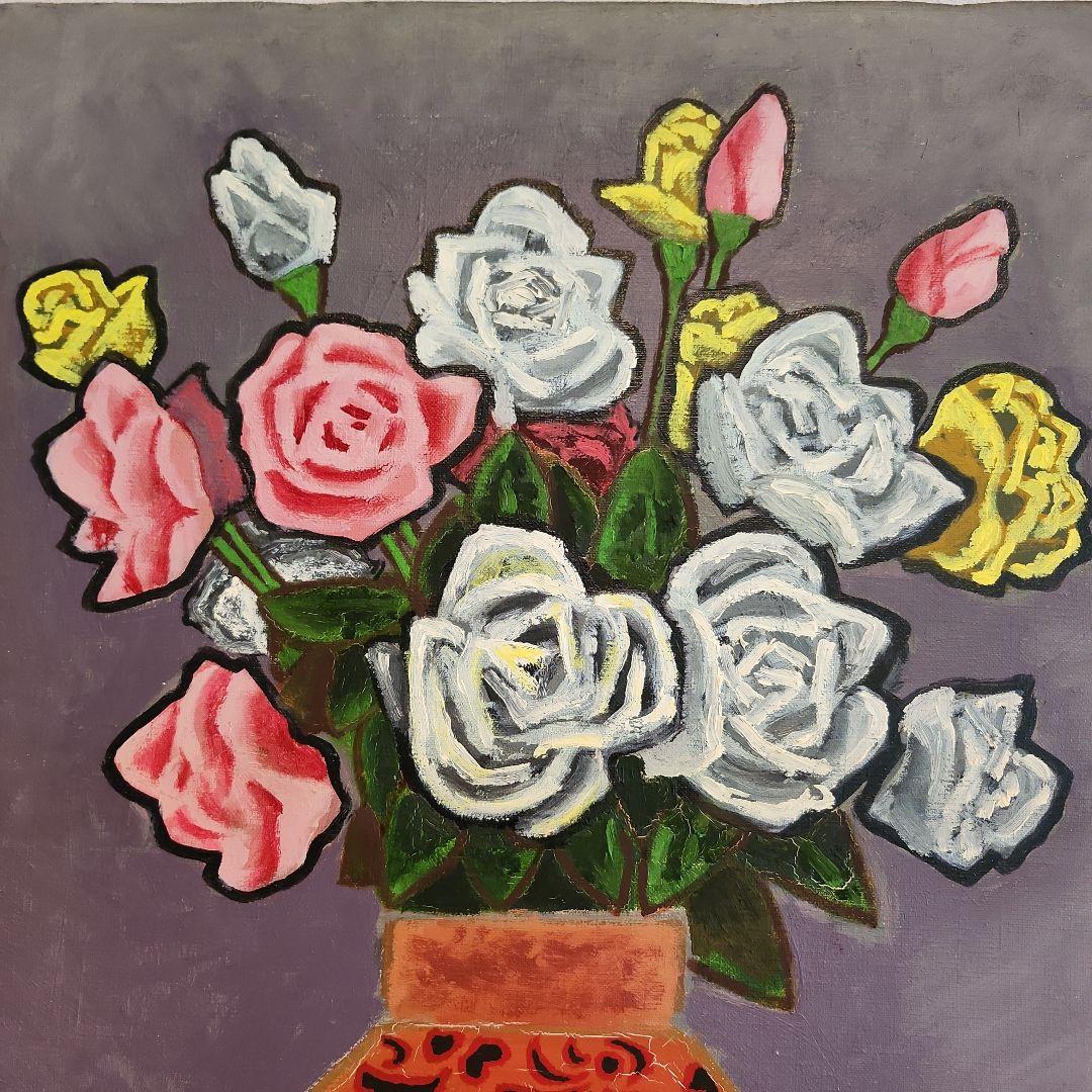 田渕眞兒　油絵　油彩　薔薇シリーズ　花　No.3-5+t+s