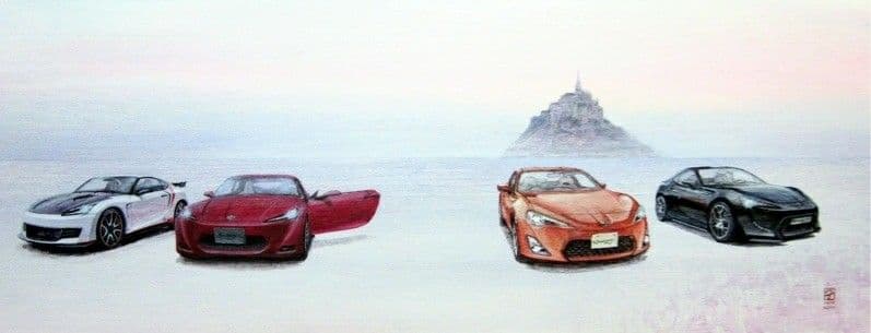 古川高保 トヨタ86 デザイナー ジクレー 手彩色 貴重な作品／入手困難