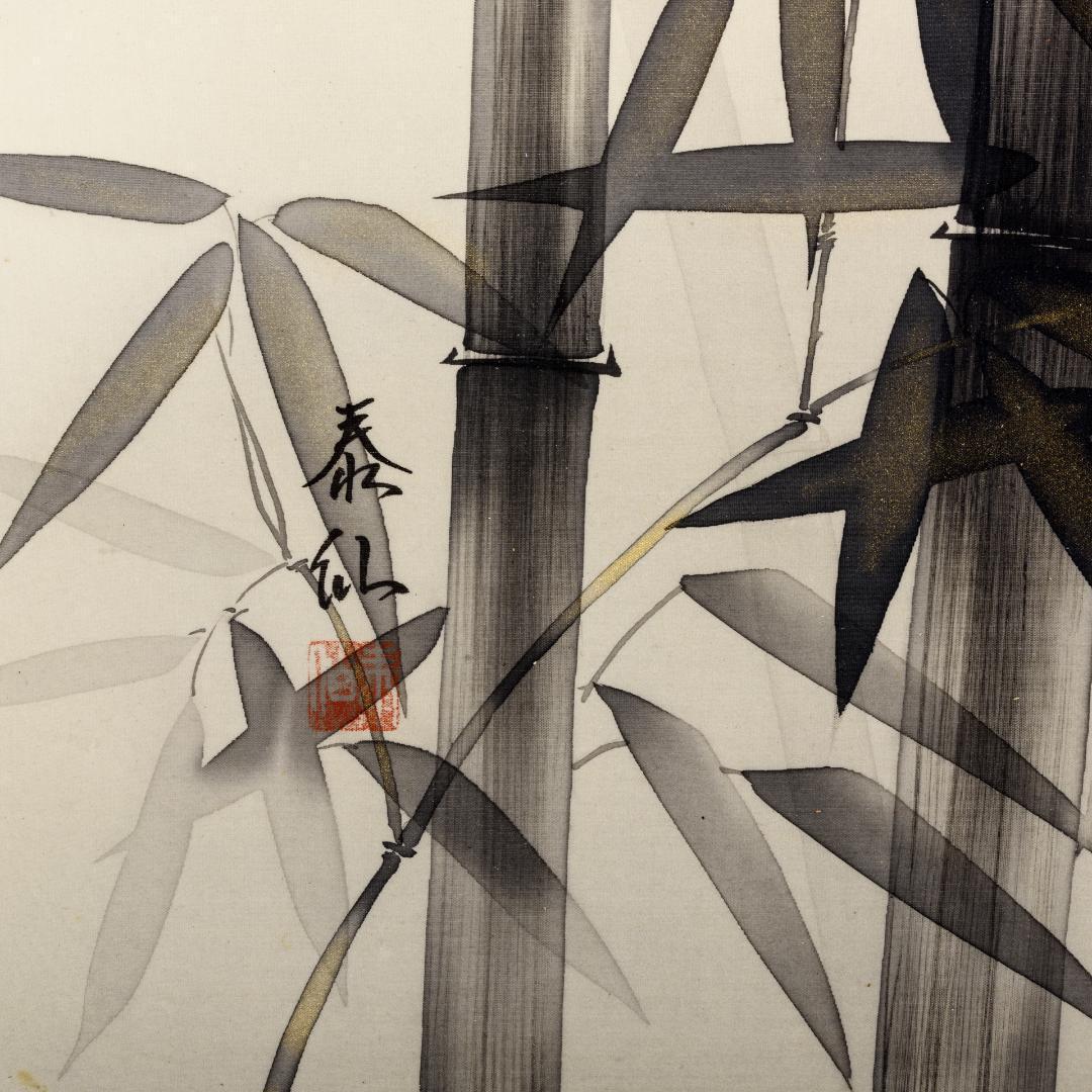 F10　肉筆水彩日本画　『雀』　高級木製額縁付属　外寸約713×638mm