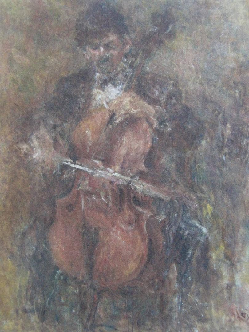 庄司栄吉、【聴音】、「希少な画集より、状態良好、新品高級額装付、送料無料」