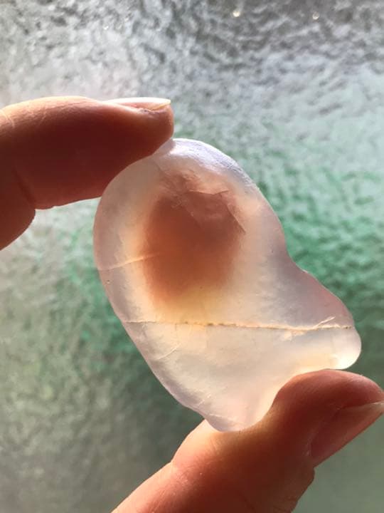 ゴビ石−435 ゴビ瑪瑙　原石　ツートンカラー ピンク&イエロー