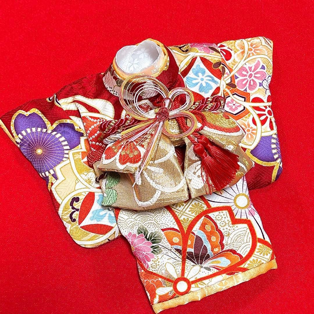 即納✨犬の着物✨犬用本格振袖着物 XS 赤 正絹 一点物 犬服