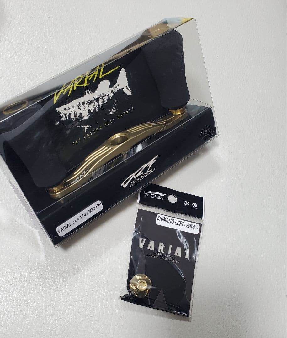 新品DRTバリアルハンドル GOLD mk3rim センターナット付きシマノ左