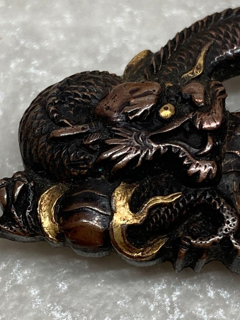 時代物 当時物 金工 帯留 龍 りゅう アンティーク