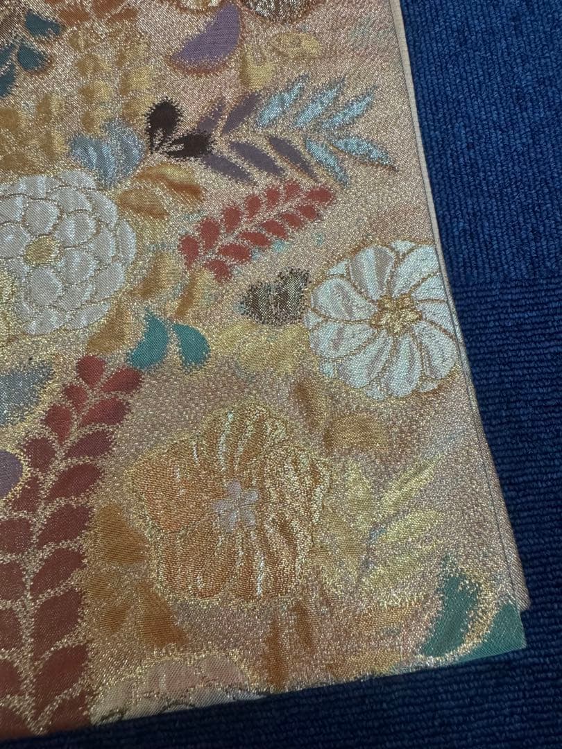 1937 袋帯 古代彫金紋  西陣織   金糸　高級上質上品　約440cm未使用
