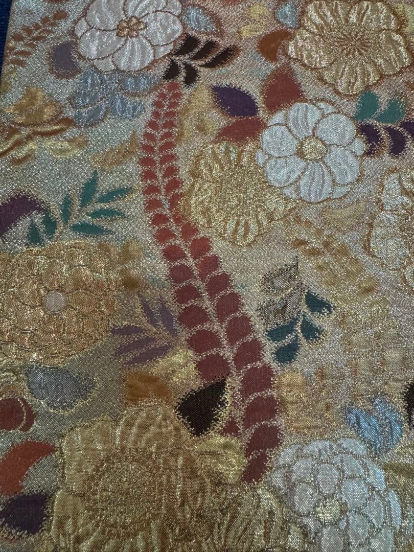 1937 袋帯 古代彫金紋  西陣織   金糸　高級上質上品　約440cm未使用