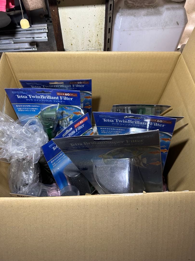 水槽用木製棚と小型水槽セット。シュリンプ育成用