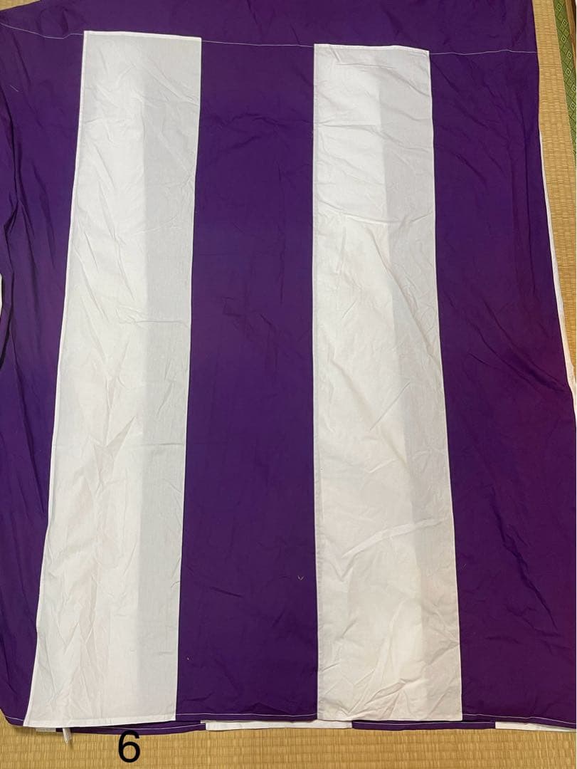 紫白幕 1間×5間(縦 約1.8m 幅 約9m) 綿100% 使用品 シミ有り