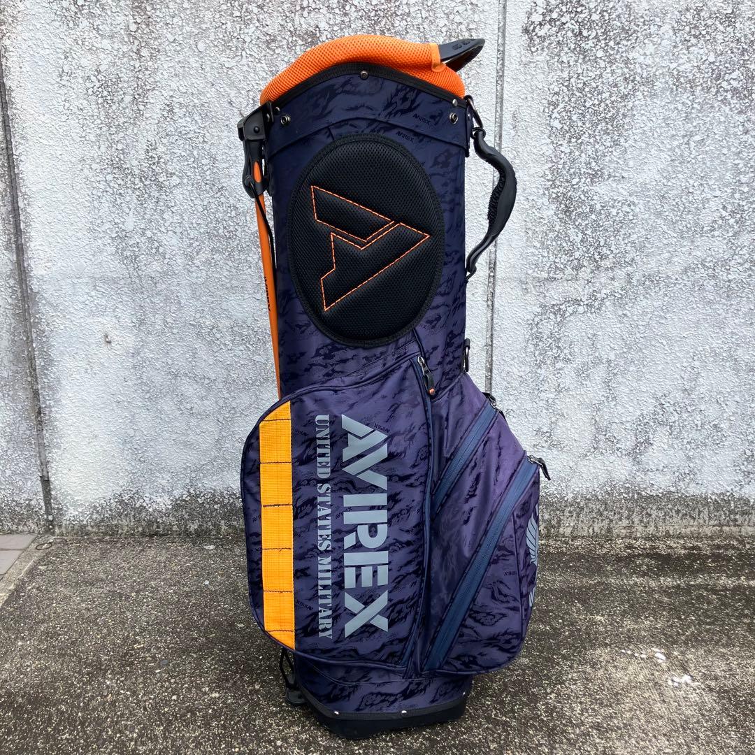 AVIREX ゴルフバッグ キャディバッグ　スタンド式　ネイビー