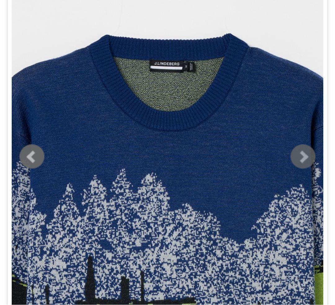 J.LINDEBERG オーガスタ風景柄ニットセーター