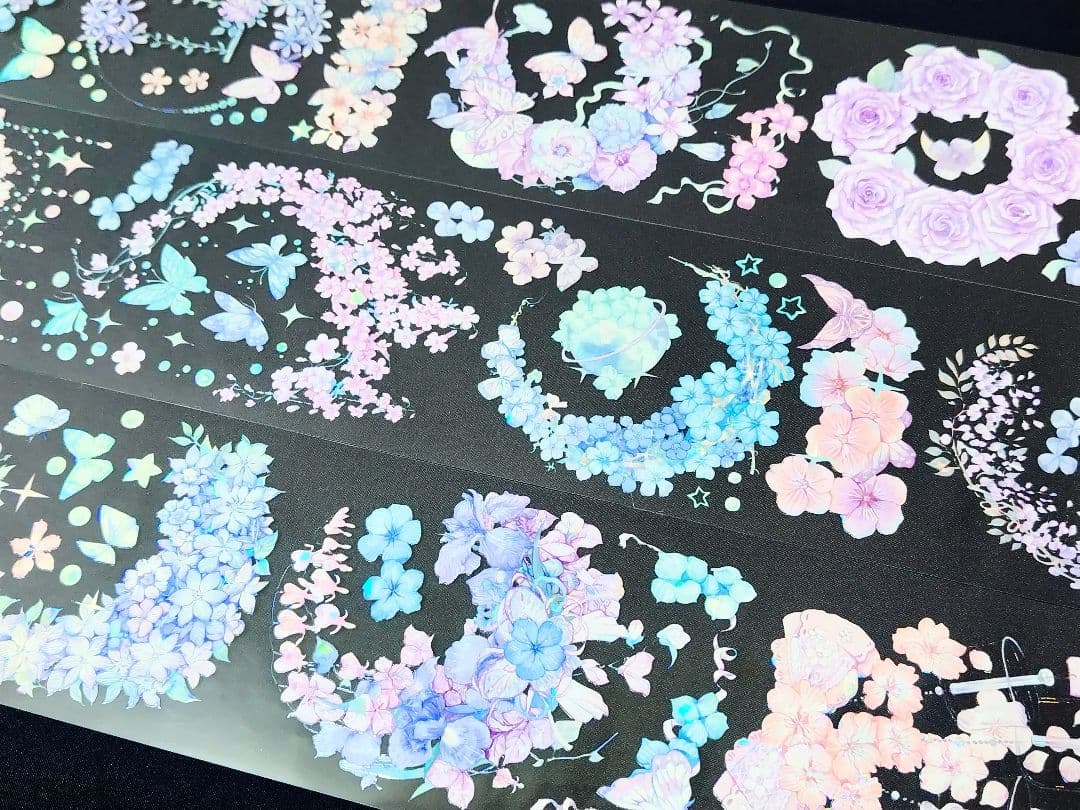 切売 247★ 海外 マスキングテープ マステ PET 装飾 藤 月 花 贝壳光