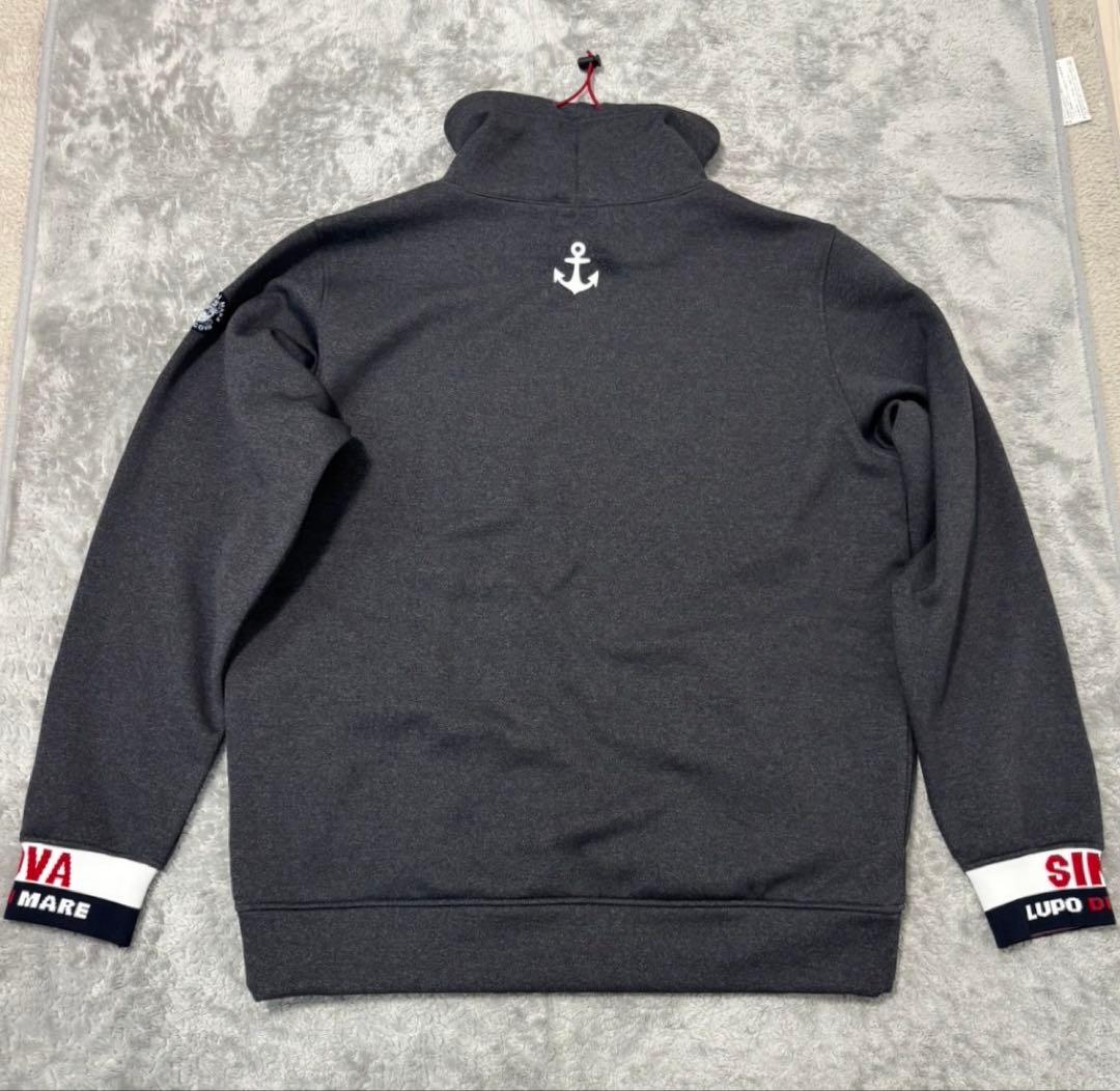 ★ 美品★シナコバ 裏起毛 スヌードトレーナー ロゴ編みリブ グレー LL