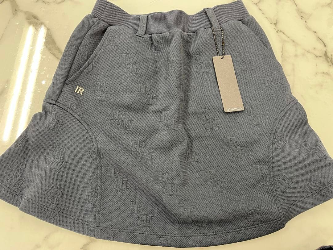 irishman サイドフレアクラシックジャガードスカート　Sサイズ　ネイビー