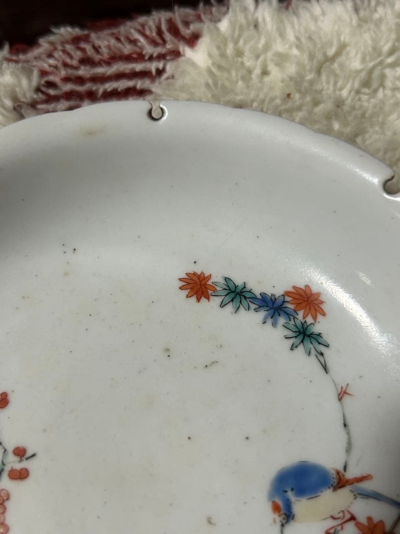 古伊万里　柿右衛門様式　皿　金継ぎあり