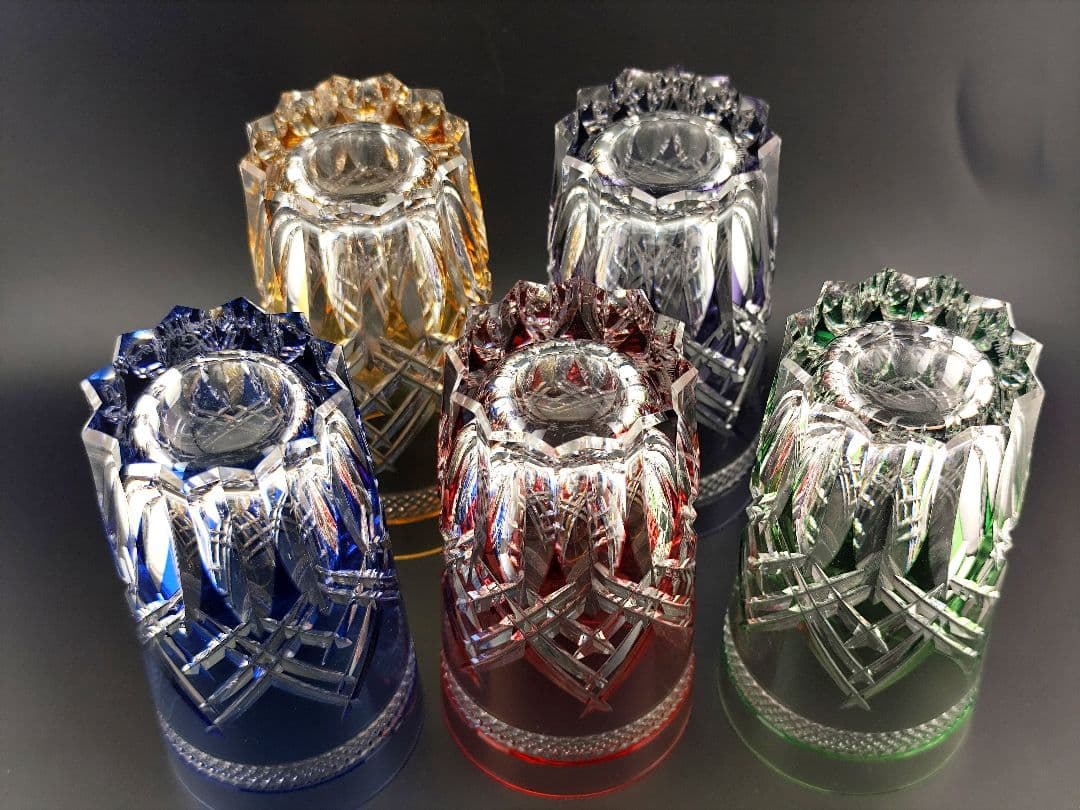 カガミクリスタル サンクラール 5客 江戸切子（切子、江戸切子、薩摩切子）