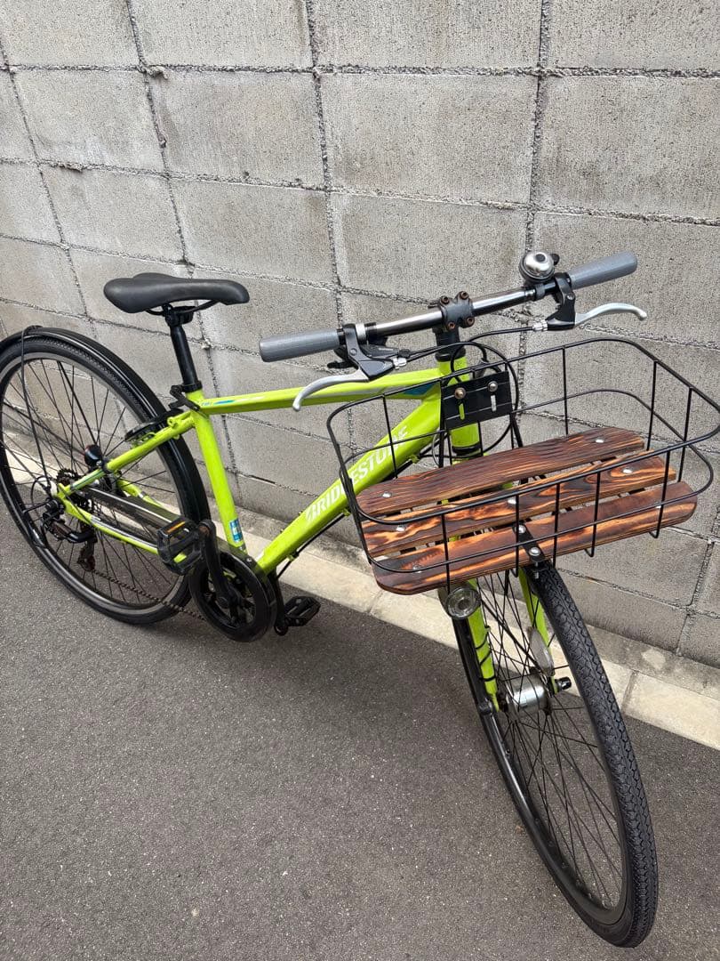 <両タイヤ・カゴ新品>ブリヂストン　グリーン系