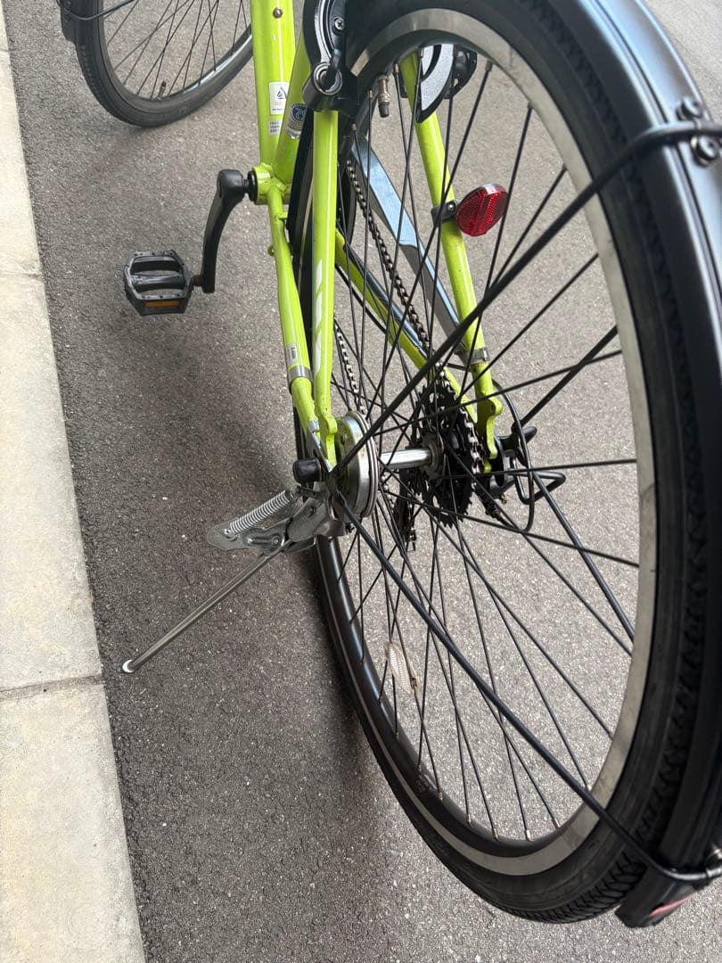 <両タイヤ・カゴ新品>ブリヂストン　グリーン系