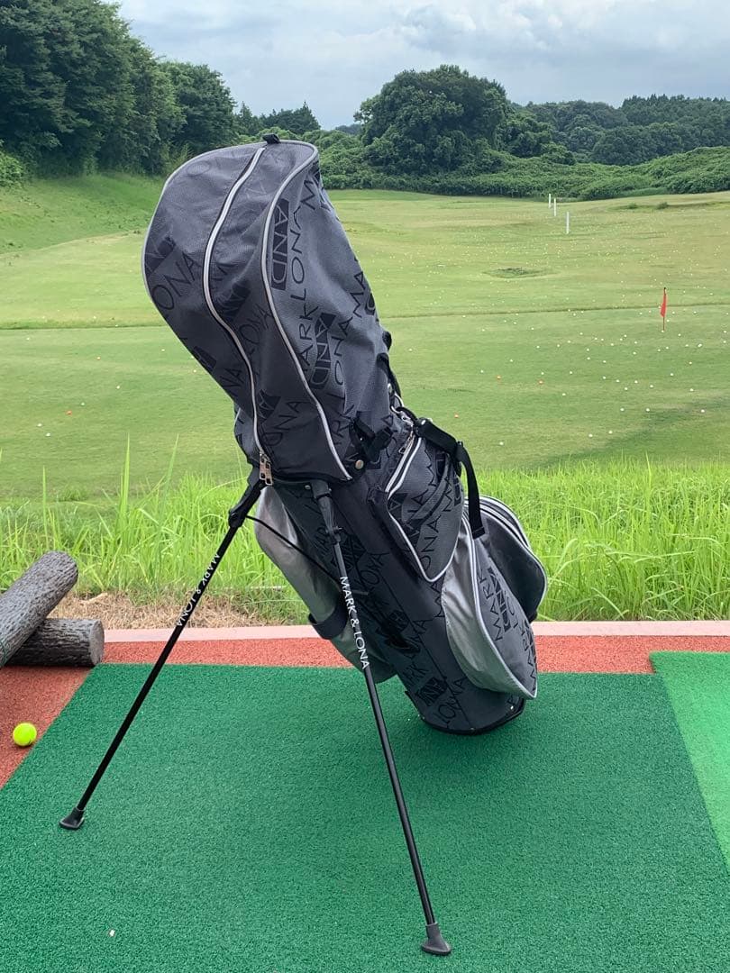 K*★様 MARK & LONA キャディバッグ 黒×グレー 高級ゴルフブランド