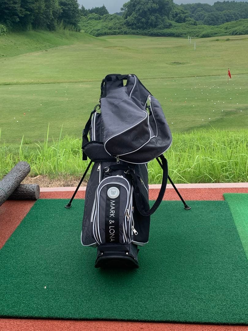 K*★様 MARK & LONA キャディバッグ 黒×グレー 高級ゴルフブランド
