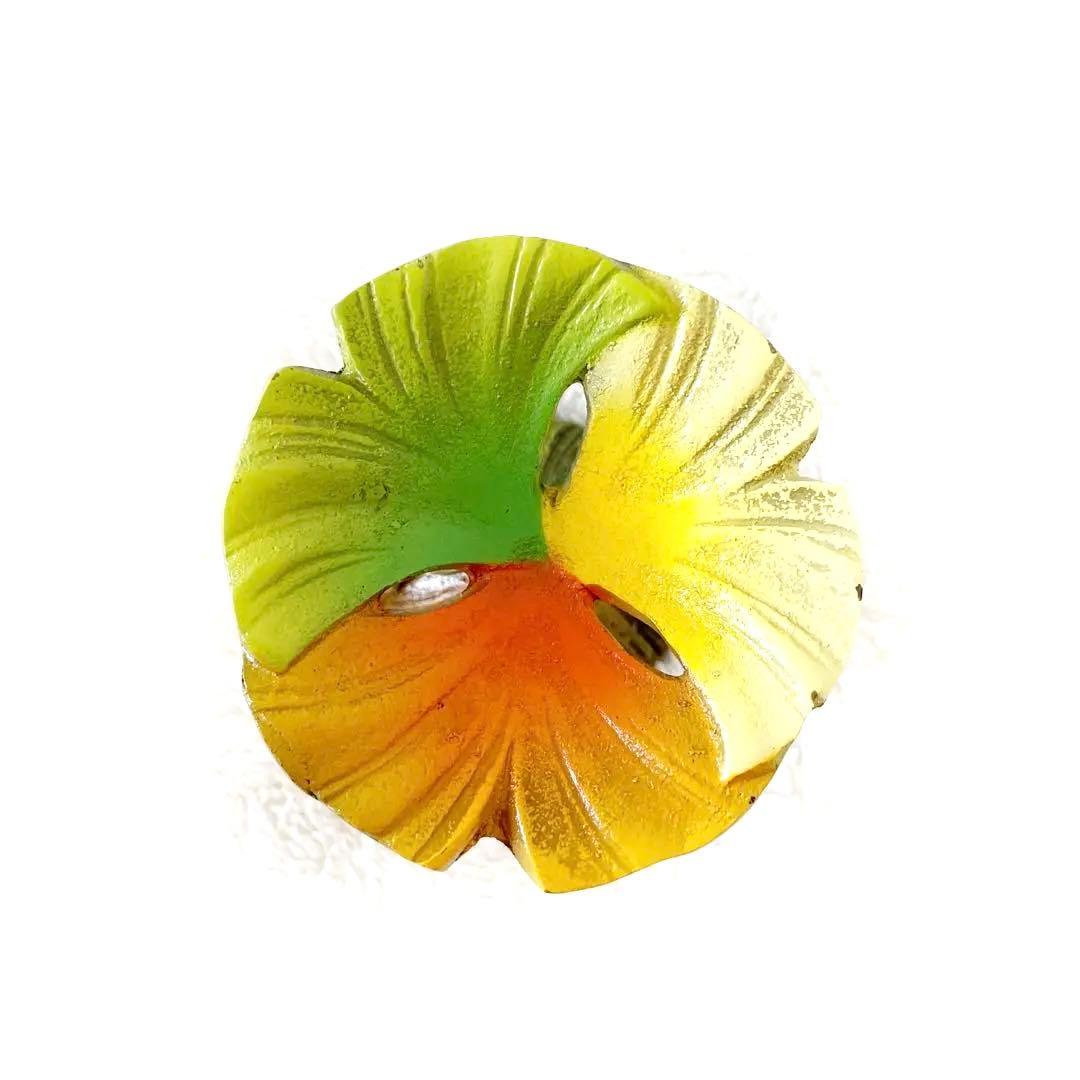 【茶道具】唐銅 銀杏 蓋置