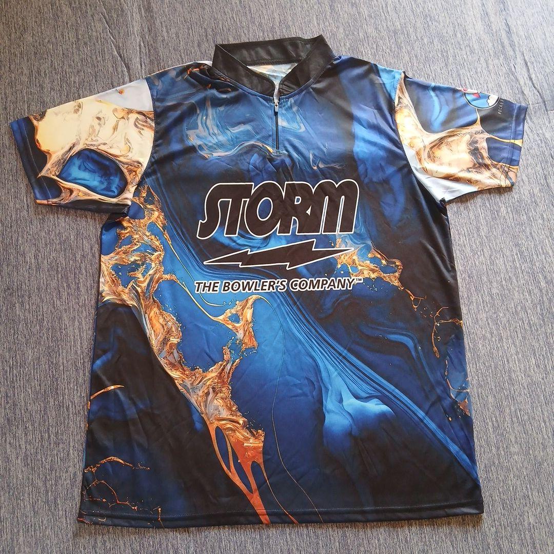 ✨新品✨ボウリングウェア　STORM　2XL　ブルー　マーブル　大きいサイズ