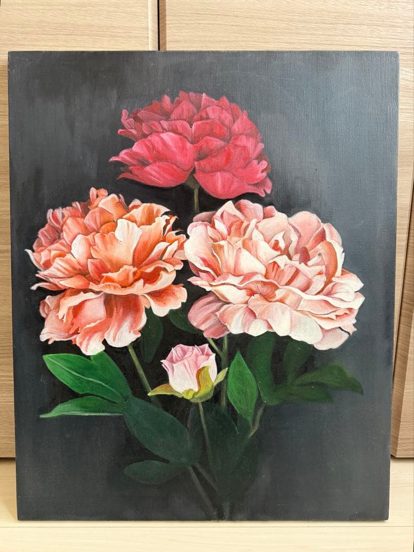 油絵 バラ 飾り絵 装飾画 インテリア 原画 アート F15号