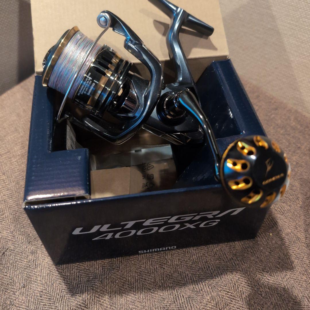 シマノアルテグラ4000XG スピニングリール 黒/金　ゴメクサスハンドル