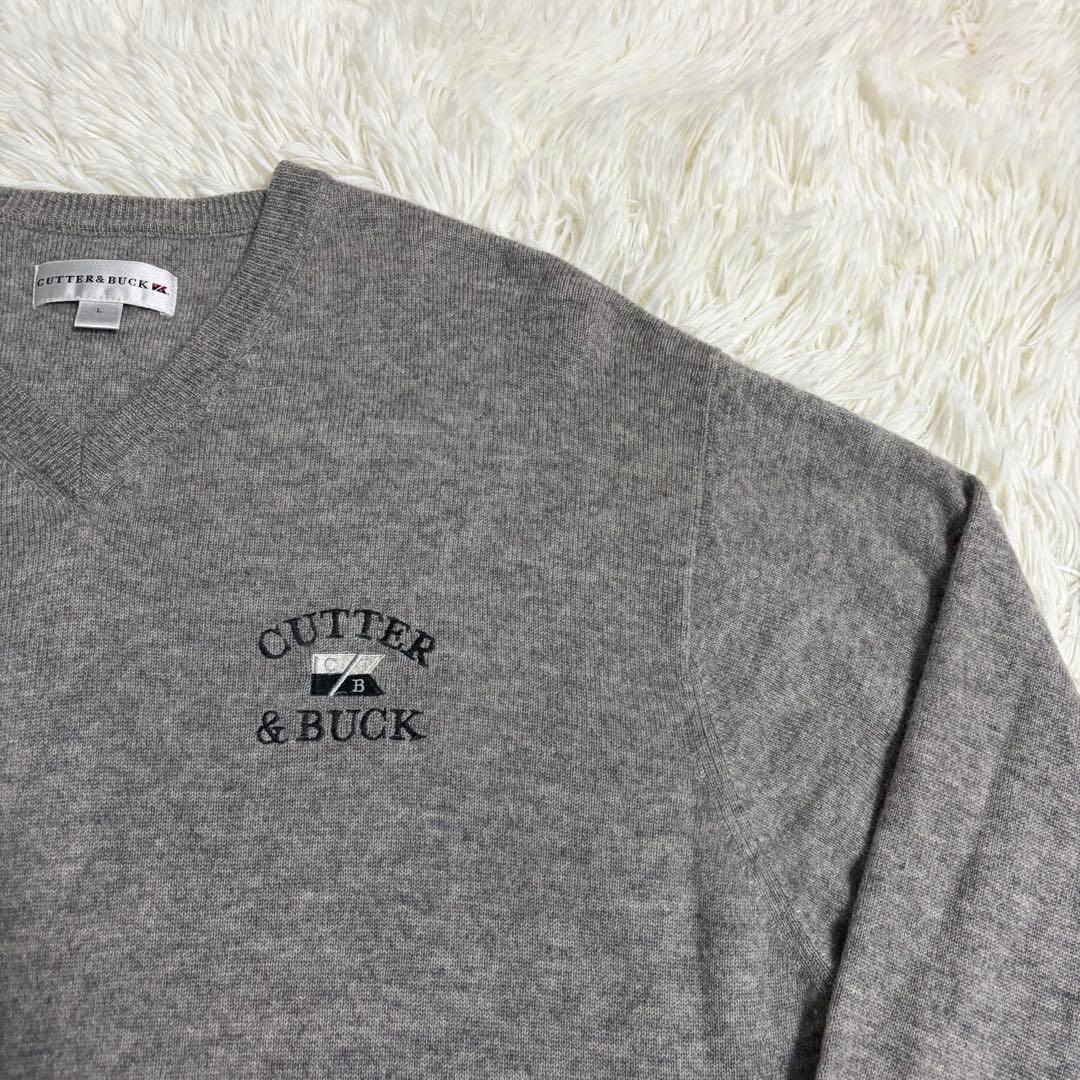 CUTTER&BUCK カシミヤ100% Vネック ニット セーター Lサイズ