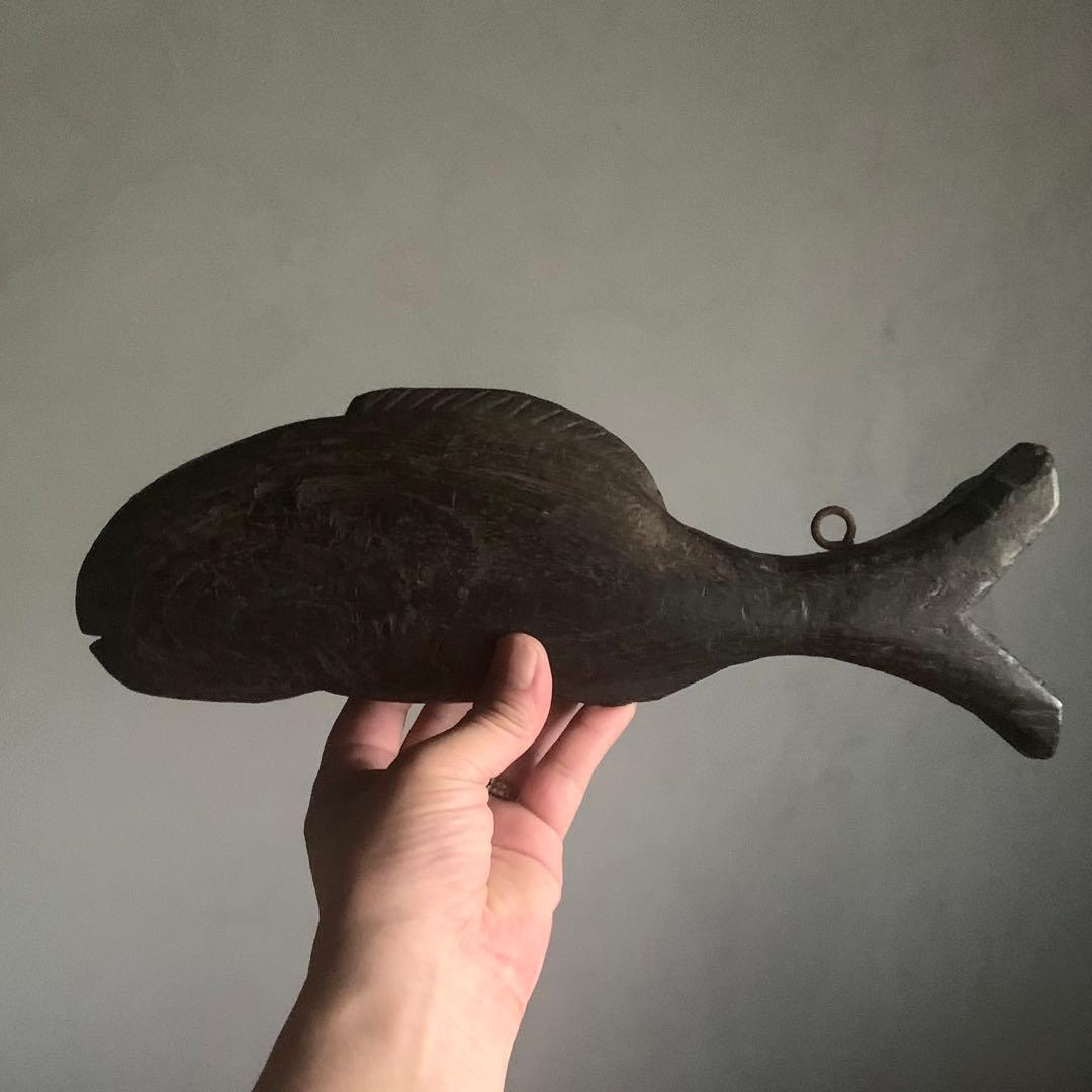 魚の 自在鉤 横木 古道具 アンティーク 日本の古道具 古道具 アンティーク