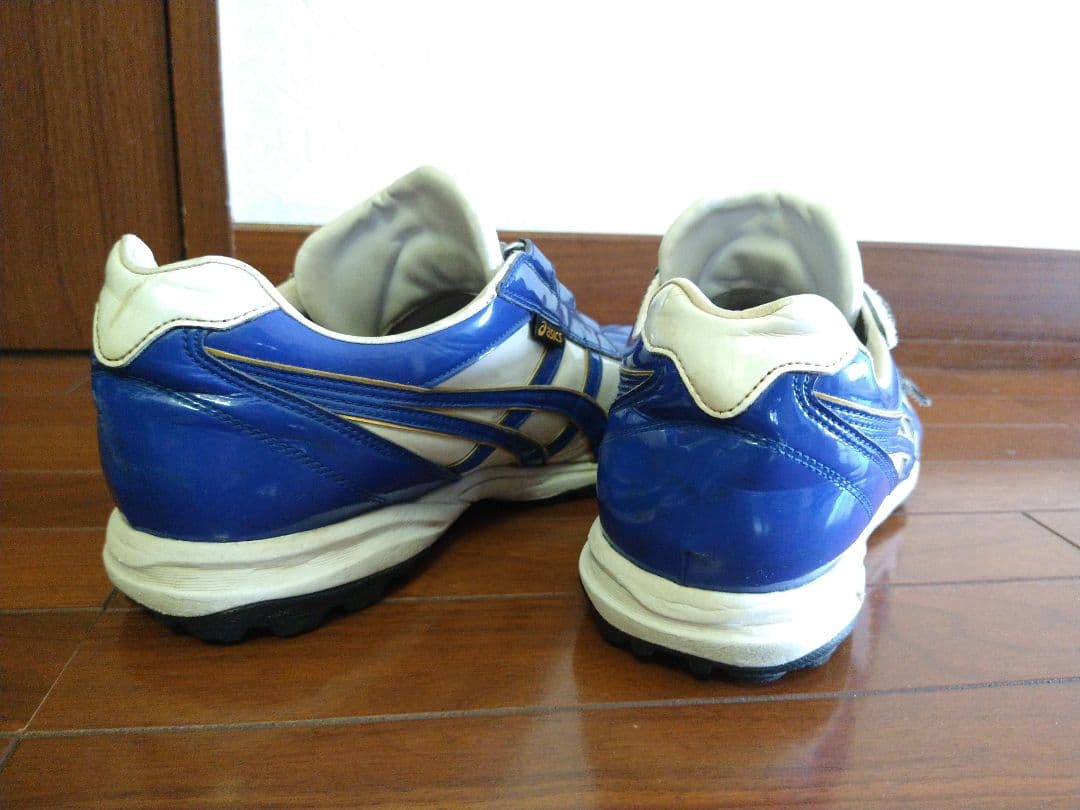 アシックス トレーニングシューズ 青白 ベルクロ　28.5