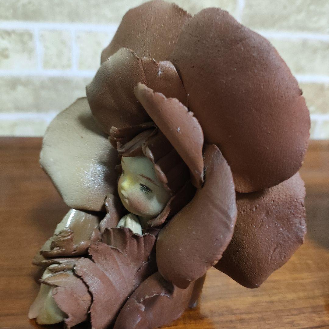 作家物 陶人形 森の精 リーベ 竹内祥子 花の妖精 薔薇 森の妖精 2体セット