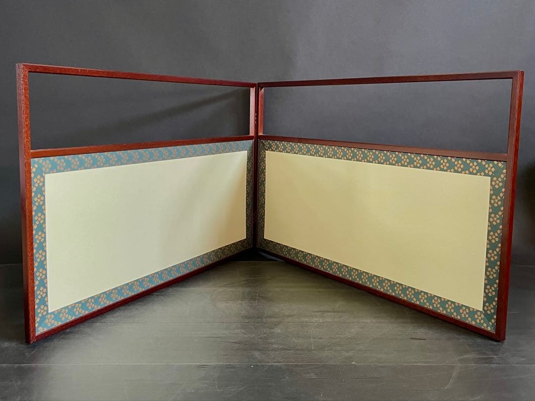 【美品】「母」 利休梅 網代 両面使い 上透かし 清満 風炉先屏風(121⑥)