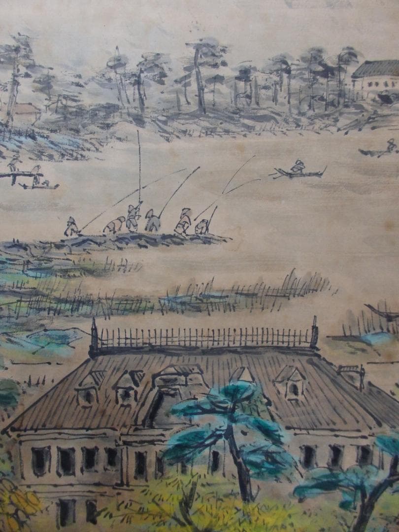 逸品 高橋五仙子『白山灘』明治大正昭和初期を描く新潟の風景画 直筆本物保証 扁額