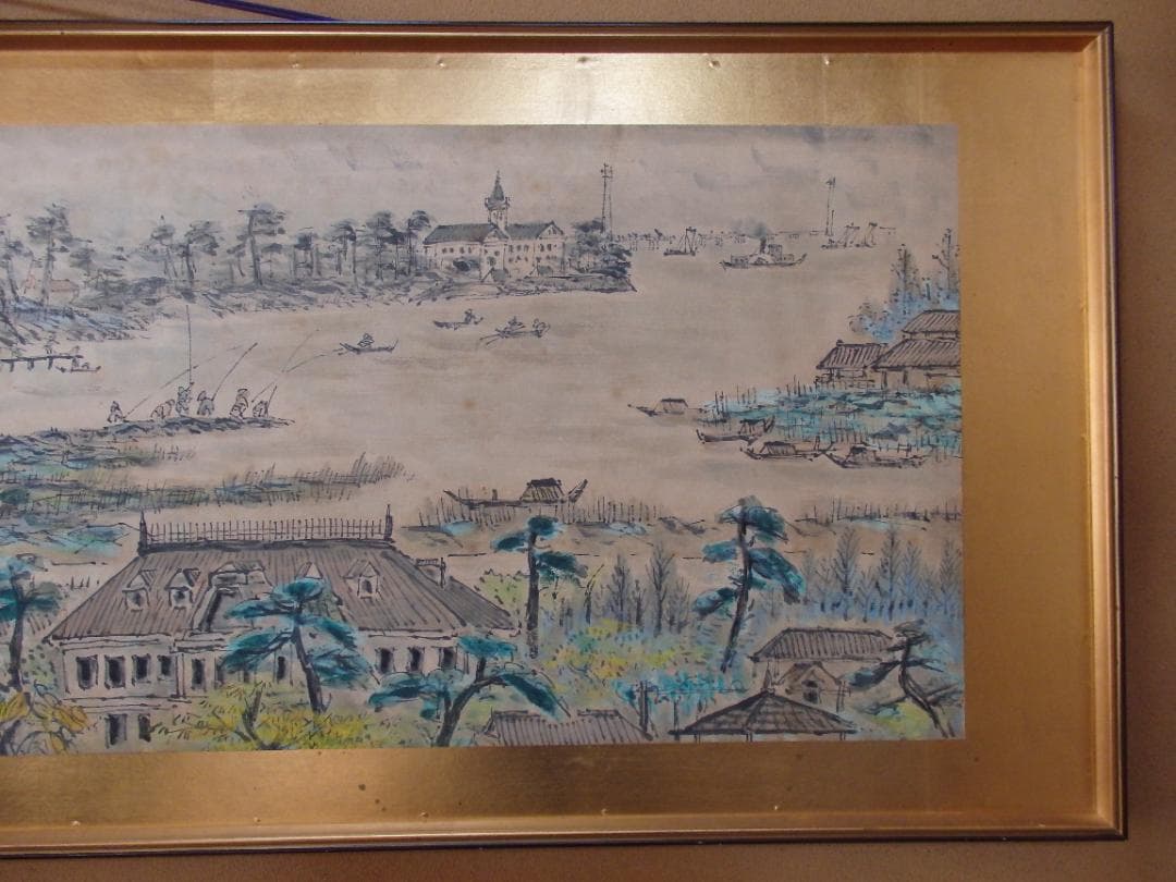 逸品 高橋五仙子『白山灘』明治大正昭和初期を描く新潟の風景画 直筆本物保証 扁額