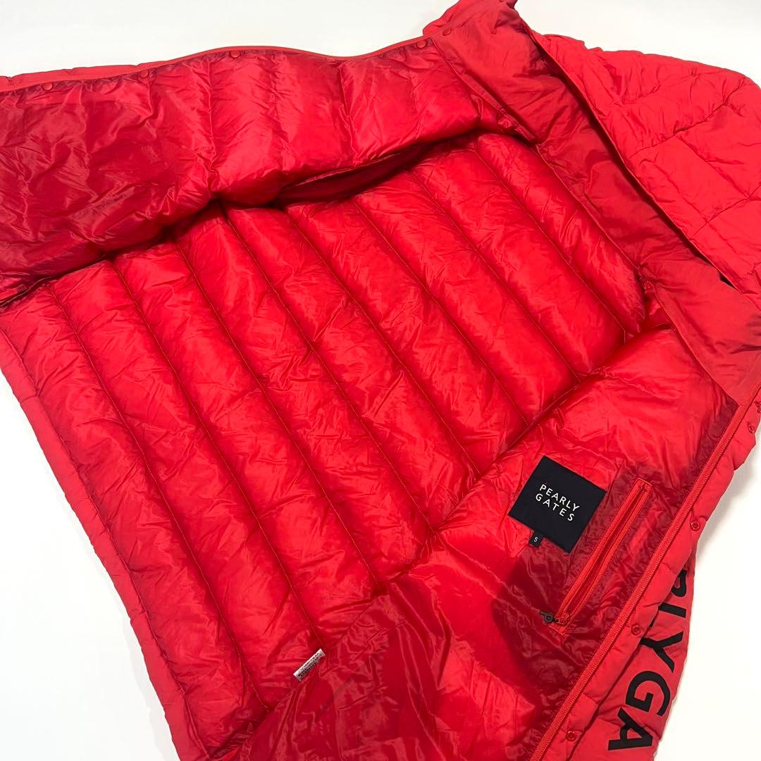 Pearly gates パーリーゲイツ　ダウンジャケット　メンズ　ロゴ　赤　L