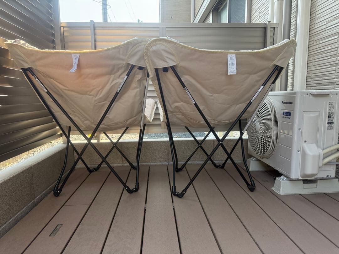 わん　ニトリ　折りたたみ式　バタフライチェア　2脚セット