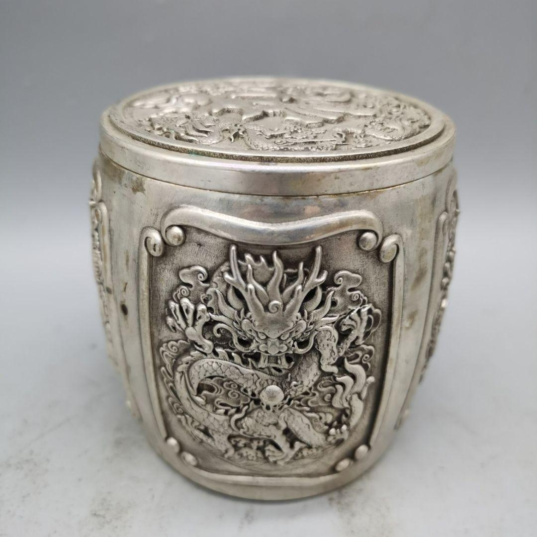 銅製 福字竜紋茶壺 茶桶 茶道具 香道具 装飾品 工芸品 置物