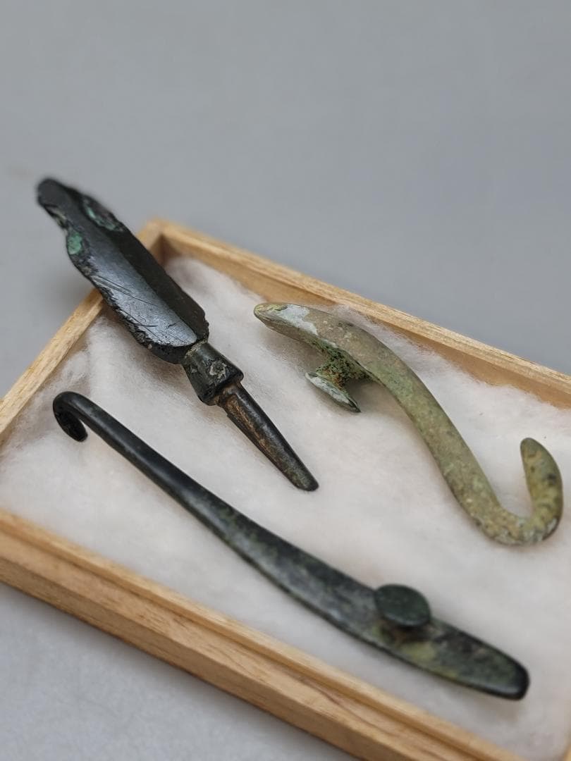 中国美術 青銅 帯駒 鏃 三件まとめて 古美術