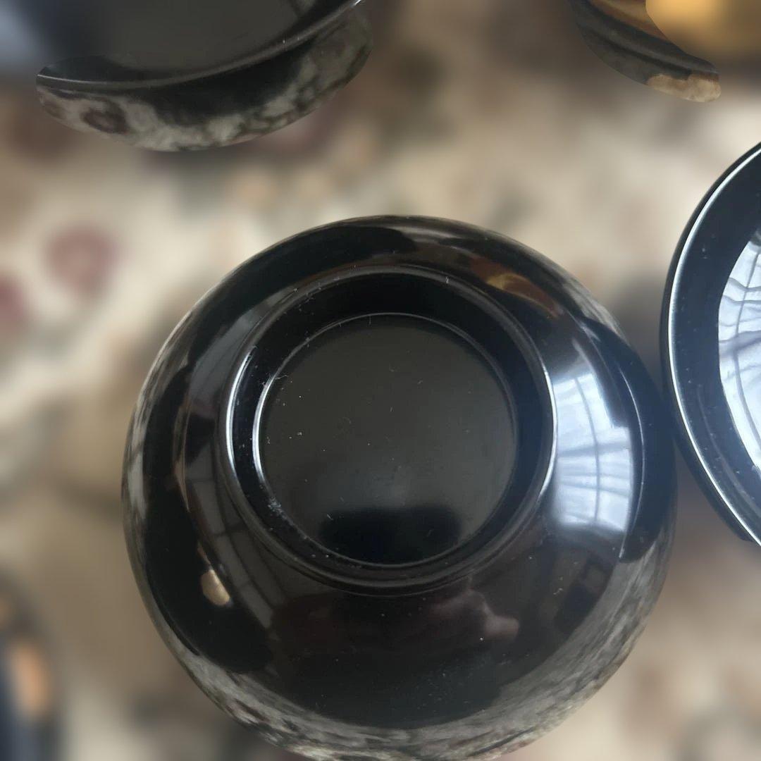 漆器 椀 5個セット 金色花模様