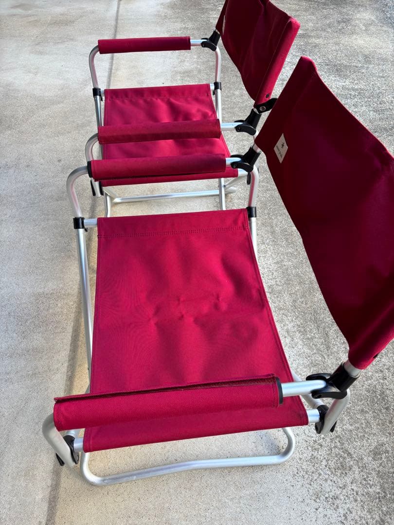 バーガンディ アウトドアチェア 2脚セット （シート高460mm）